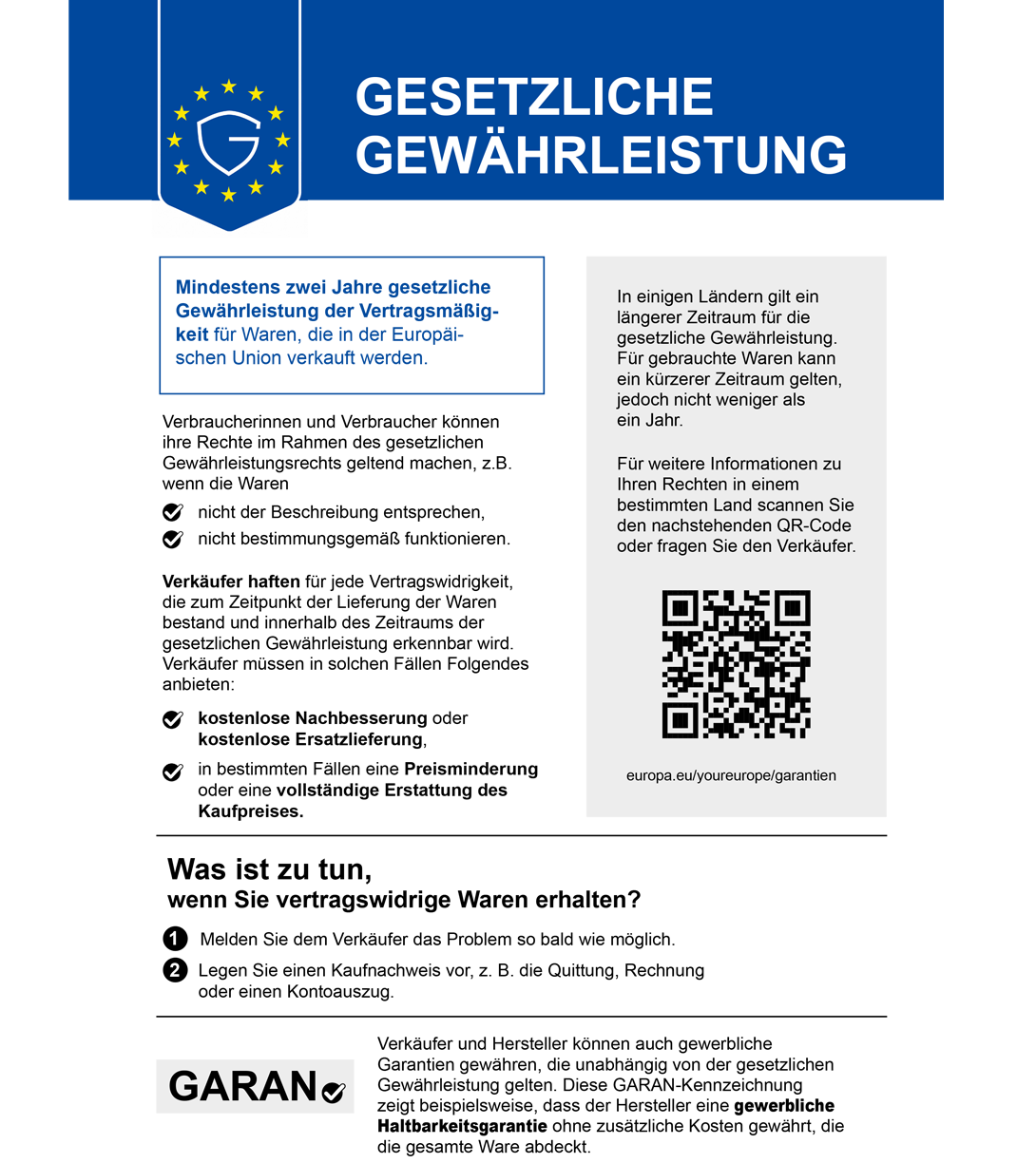 Gesetzliche Gewährleistung