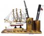 Mobile Preview: Segelschiff mit Stifthalter Schreibtischorganizer Schreibtischständer Maritim
