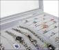 Preview: "2 in 1" Schmuckkasten Schmucklade Schaukasten Schmuckdisplay Glasdeckel für Ketten Ringe Uhren grau