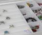 Preview: Schmuckkasten Schmucklade Schaukasten Schmuckdisplay Glasdeckel für Ringe mit 12 Fächern weiss