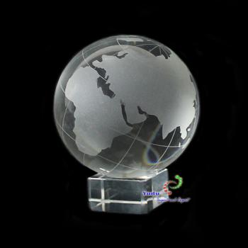 Glas Globus Weltkugel Glaskugel auf Sockel Vollglas