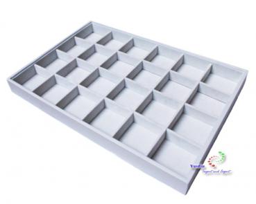 Vorlagebrett Schmuckkasten Schmucklade Schmuckdisplay Schaukasten mit 24 Fächer weiss