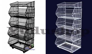 5er Stapelkörbe Gitterkorb Wühlkorb Verkaufständer Warenständer