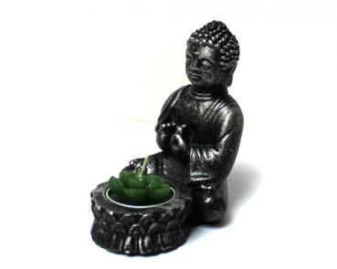 Zen - Garten mit Buddhafigur Teelichthalter Lotus Teelicht Nr: YH105