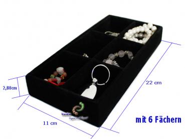 4 tlg. Schmuckkasten Schmucklade Schaukasten Schmuckdisplay mit Glasdeckel mit Haken Fächer für Ringe Ketten Schmuck schwarz