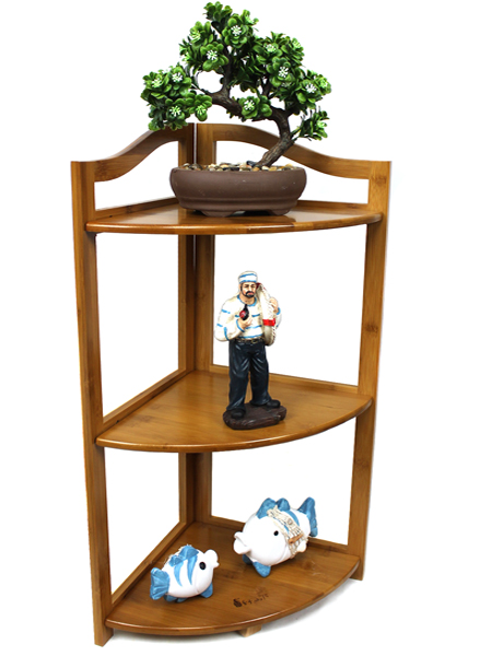 Yudushop - Bambus Eckregal Badregal Regal mit 3 Ablageflächen Nr:ZJJ34