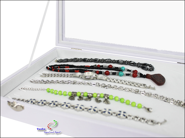 Ohrringe Aufbewahrung Getuse Schmuckorganizer Mit Glasdeckel - 24 Fächer Abschließbar Box Für Ohrringe - Foto 2