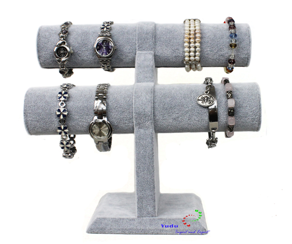 Yudu Schmuckständer Mit 4 Rollen - Bogenförmiger Halter Für Uhren, Armbänder & Ketten Aus Holz