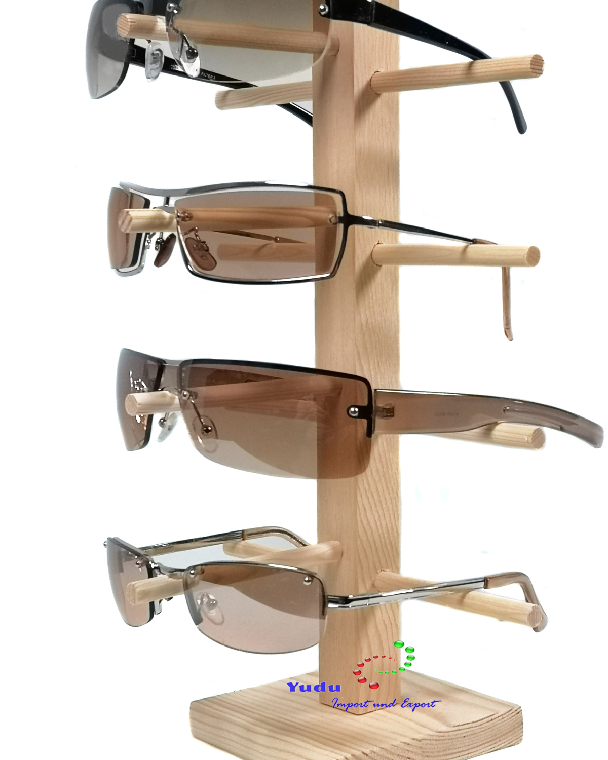2PCS Holz Brillenstnder Fr 6 Brillen  Sonnenbrillen Halter Aufbewahrung  Prsentationsregal