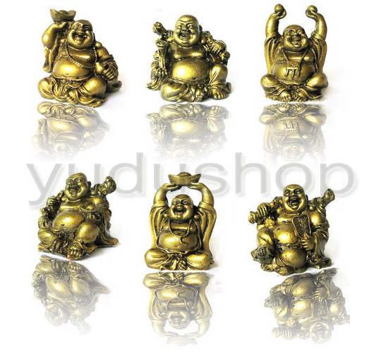 Yudu/® 6 st/ück verschiedene Buddha Figuren Gl/ücksbringer Happy Buddha