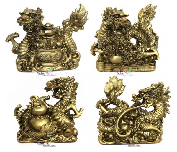 Drache Figuren Fengshui Drache Glücksbringer mächtiges Symbol 