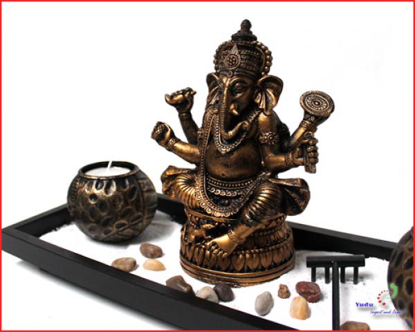3D Effekt Deko Teelichthalter Fengshui drei Ganesha  Nr:GH240 