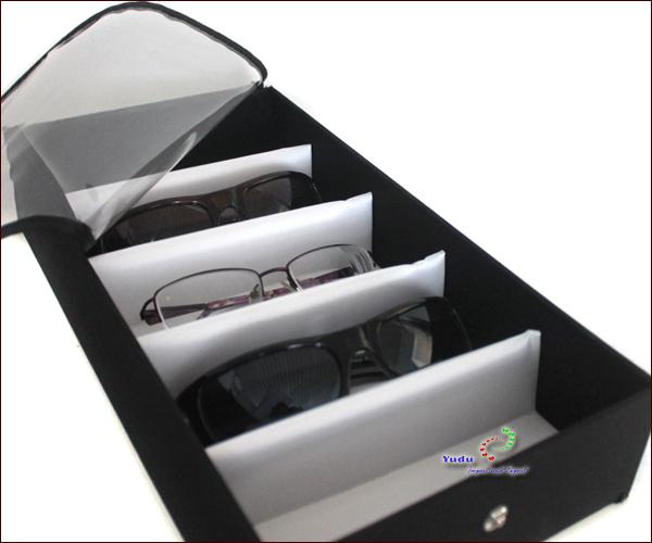 Brillenkoffer Brillendisplay Brillenständer mit Schutzfolie für 5 Brillen