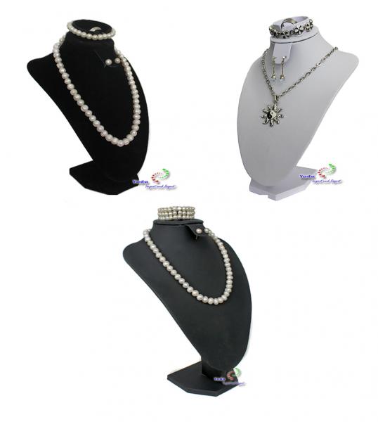 Ciondolo Collana Pelle Nera Supporto Esposizione Catena Imbottito Busto - Foto 10