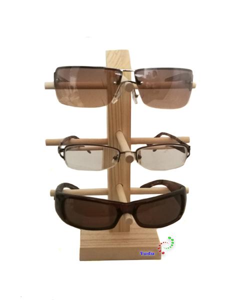 Brillenständer Brillenpräsenter Brillendisplay für 3 Brille Holz-Ständer