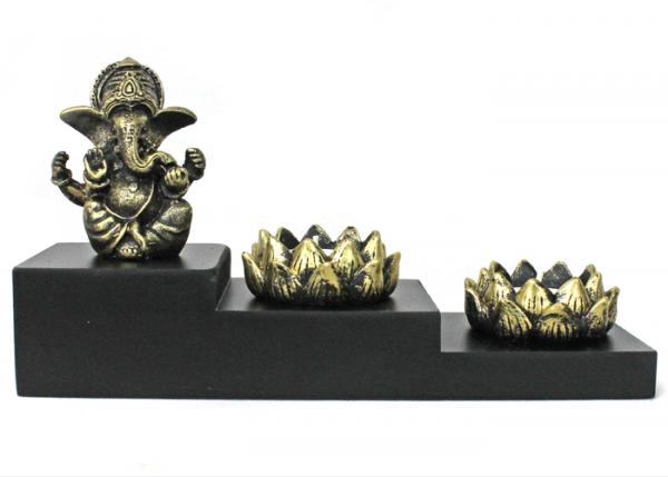 Ganesha Figur auf Podest Teelichthalter Zen-Garten Nr:YD-300