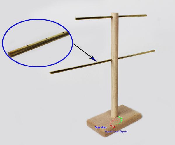 Ohrringständer Ohrringhalter Aufsteller Holzständer Metall Stänge mit Löchern