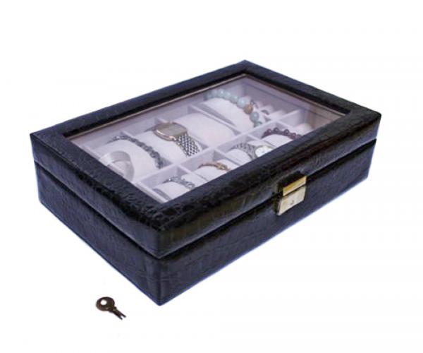Schmuckkasten Uhrenbox Schaukasten mit Glasdeckel Nr:1210031