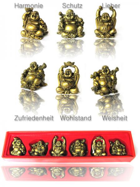 6 stück verschiedene Buddha Figuren  Glücksbringer Happy Buddha 2,48€/Stk 
