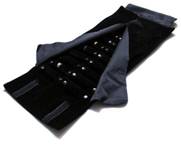 Schmuckrolle Schmucktasche für Ringe Samt schwarz