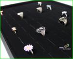 Vorlagebrett Schmuckkasten Schmucklade Schmuckdisplay Schaukasten mit 100 Schlitze für breite Ringe schwarz