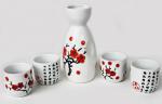 5 TLG.Sake Set Asia Geschirr Service Essservice Blumen