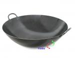 WOK Pfanne Asia Gastronomie rundem Boden Eisen mit 2 Henkel